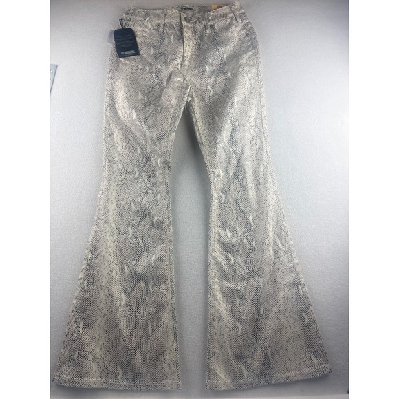 Rock & Roll Denim Denim - Rock & Roll Denim Women's High Rise Flare Snake Print Jeans 28x32